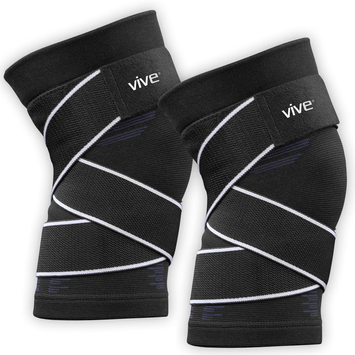 Knee Compression Sleeves with Straps — 2 Pack
