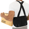 Lower back brace with suspenders