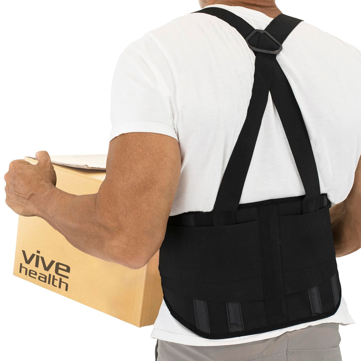 Lower back brace with suspenders