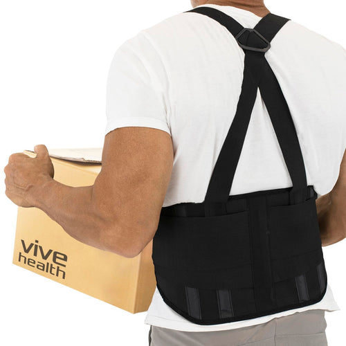 Lower back brace with suspenders