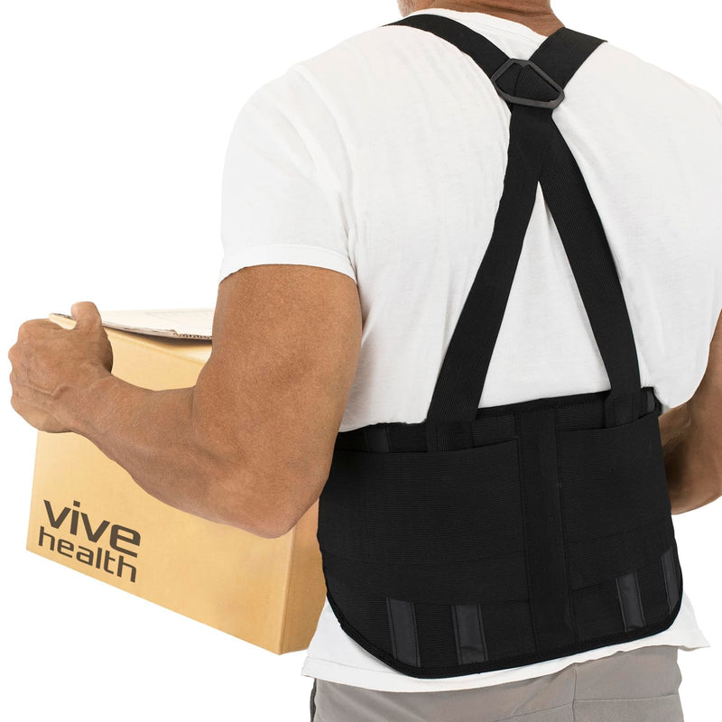 Lower back brace with suspenders